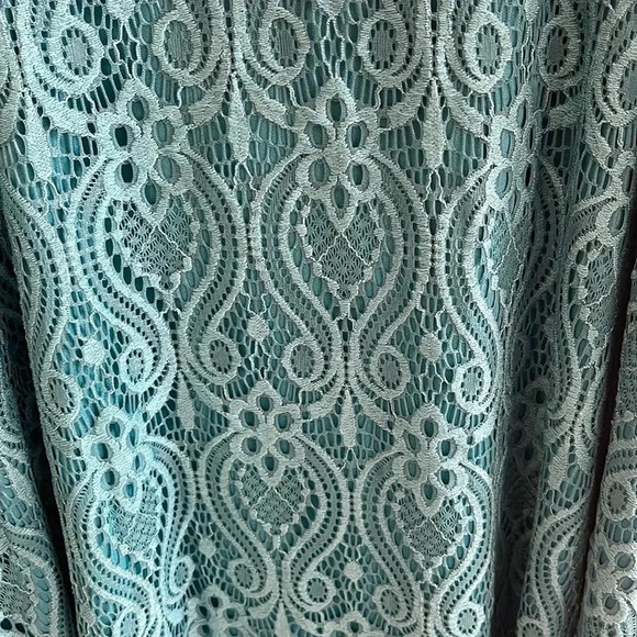 Women’s Frazzle crochet flutter turquoise top XXL - Picture 4 of 4